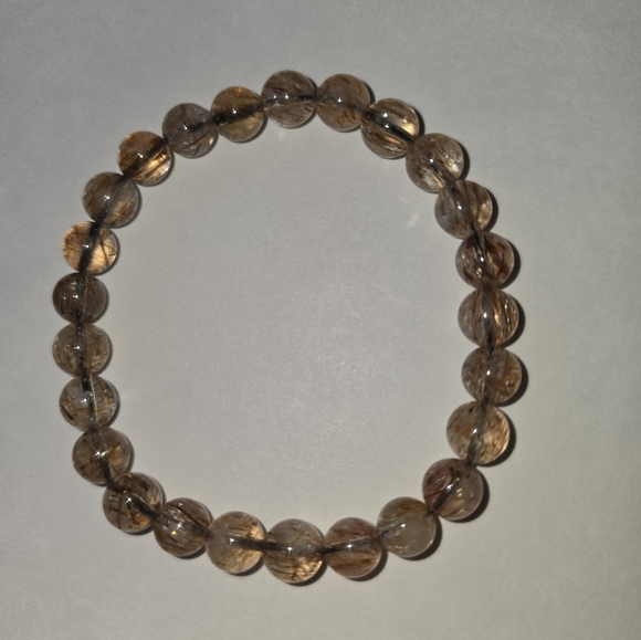 8mm Black Golden Super Seven Bracelet Rare - Picture 7 of 14